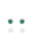 Elena-Mini Round Emerald Earring