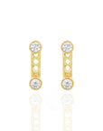 Vera- Diamond Bezel Earrings with Earjacket Set