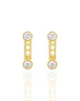 Vera- Diamond Bezel Earrings with Earjacket Set