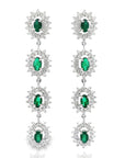 4 Emerald Dangle Earring