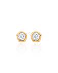 Luna - Irregular Bezel Diamond Solitaire Earrings