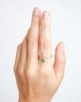 Pear Emerald & Diamond Wrap Ring