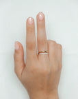 Curved Gold & Diamond Ring