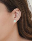 Round Emerald Earrings