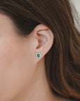 Small Emerald Rectangular Earrings