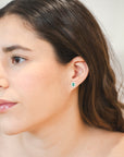 Small Emerald Rectangular Earrings