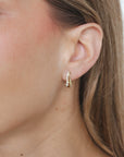 Diamond & Curved Gold Hoop