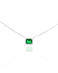 Solitaire Square Emerald Necklace