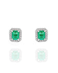 Small Emerald Rectangular Earrings