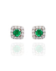Mini Emerald and Diamond Earrings