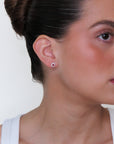 Lida - Mini Round Diamond Ruby Earrings