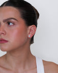 Lida - Mini Round Diamond Emerald Earrings