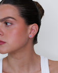 Lida -Mini Round Diamond Sapphire Earrings