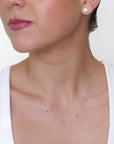 Lilla - Mini Emerald Drop and Diamond Drop Necklace