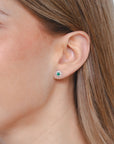 Elena-Mini Round Emerald Earring