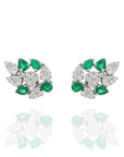 Emerald & Diamond Leaves Earring