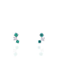 2 Emerald & 1 Diamond Piercing