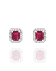 Ruby Rectangular Earrings