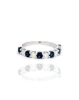 Half Band Sapphire & Diamond Ring