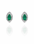 Onda - Marquise Emerald Diamond Earrings