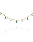 Alba- Emerald Drop and Round Diamond Drop