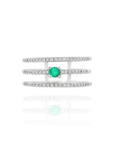 Petra - Triple Diamond Ring with Central Emerald