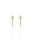 Amalfi -Mini Solitaire Pear Diamond Huggies