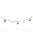 Alba- Emerald Drop and Round Diamond Drop