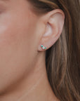 2 Emerald & 1 Diamond Piercing