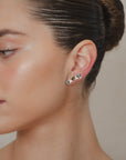 Paige - Green Tourmaline Climber Earrings