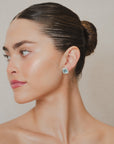 Topaz Double Halo Earring
