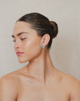 Topaz Double Halo Earring