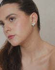 Emerald & Diamond Leaves Earring
