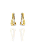 Diamond & Curved Gold Hoop