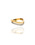 Curved Gold & Diamond Ring