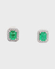 Small Emerald Rectangular Earrings