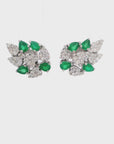 Emerald & Diamond Leaves Earring
