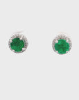 Emerald Round Studs Earrings