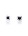 Mini Square Sapphire Earrings