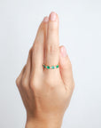 Emerald and Smaller Diamond Ring