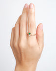 Bezel Wrap Emerald & Diamond Ring