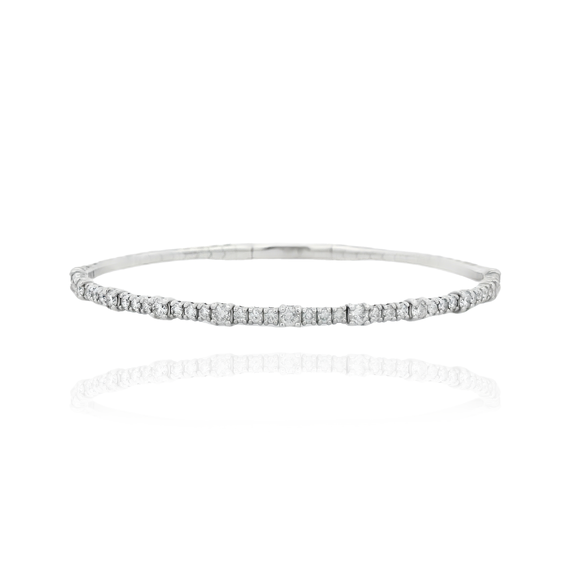 Nora - Flexible Bangle 1 Big 1 Small Diamond