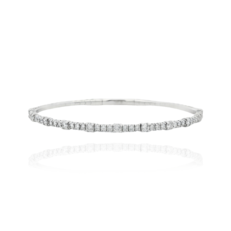 Nora - Flexible Bangle 1 Big 1 Small Diamond
