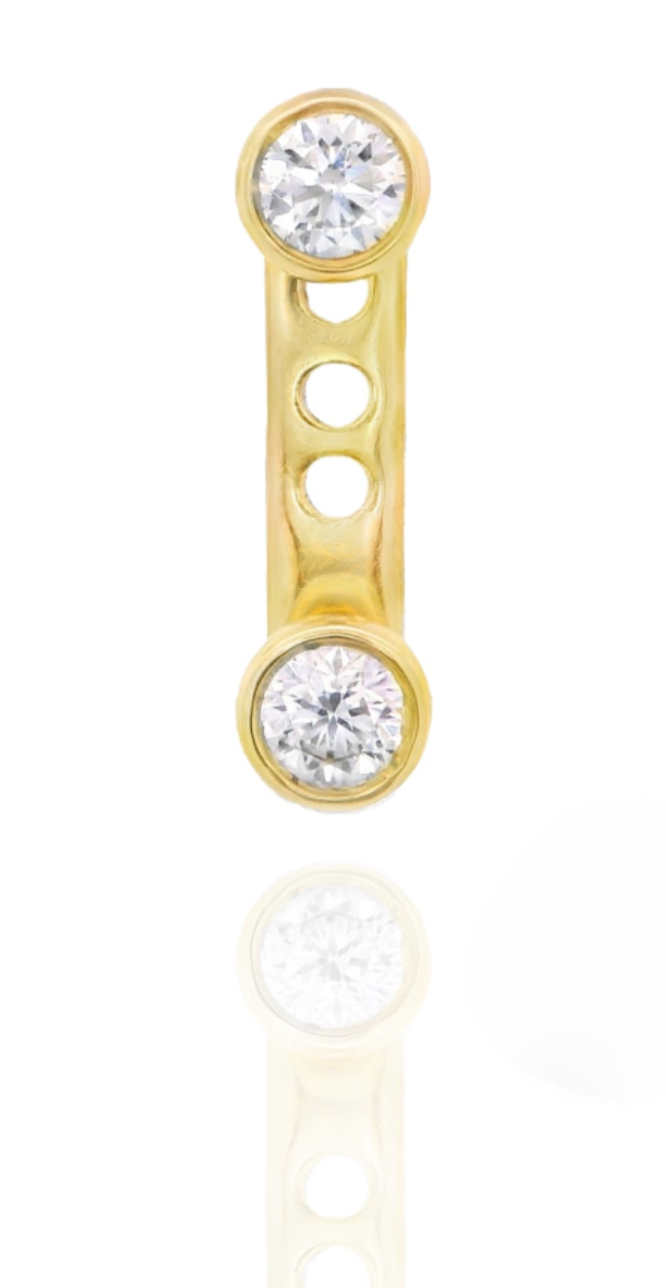 Vera- Diamond Bezel Earrings with Earjacket Set