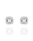 Mini Diamond Square Earrings