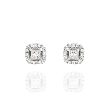 Mini Diamond Square Earrings