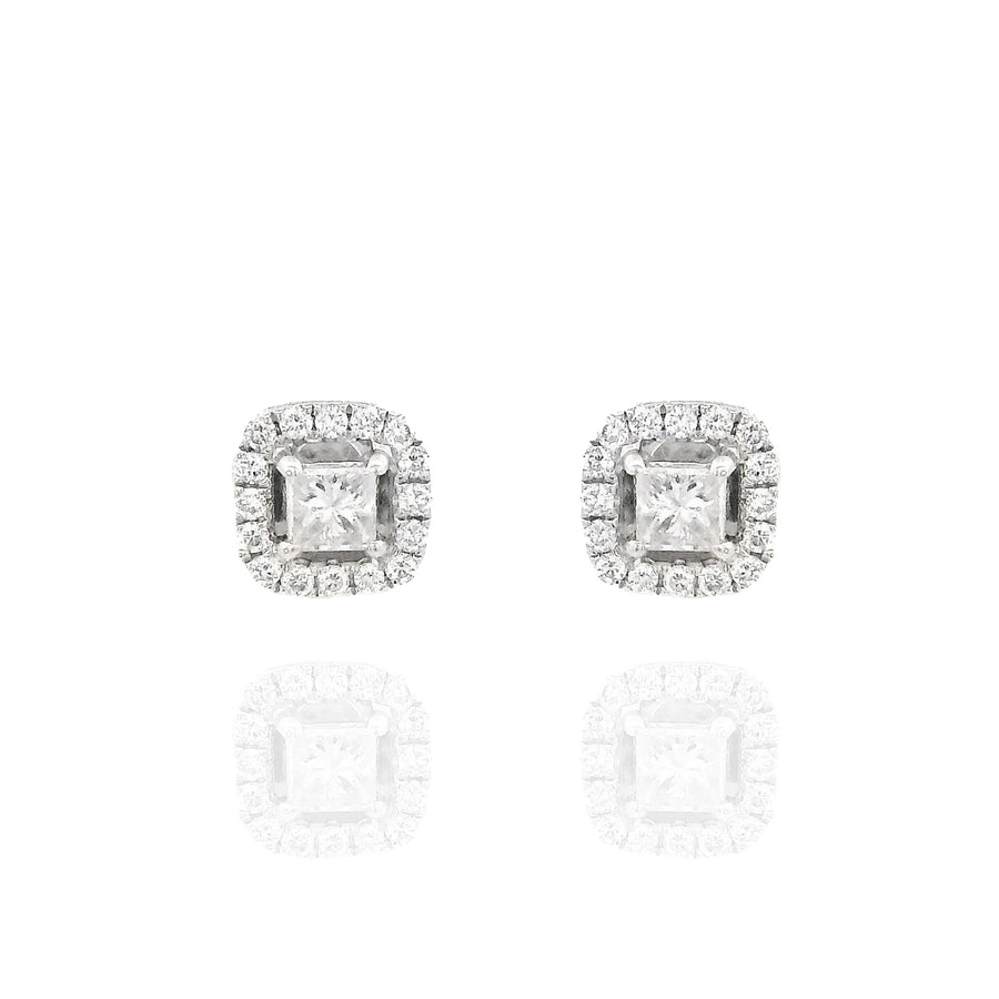 Mini Diamond Square Earrings