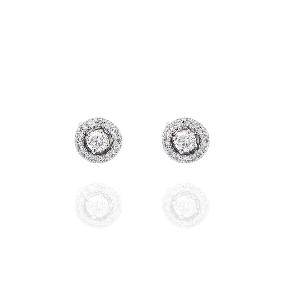 Diamond + Diamond Halo Earrings