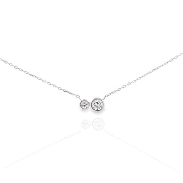 Double Diamond Bezel Necklace