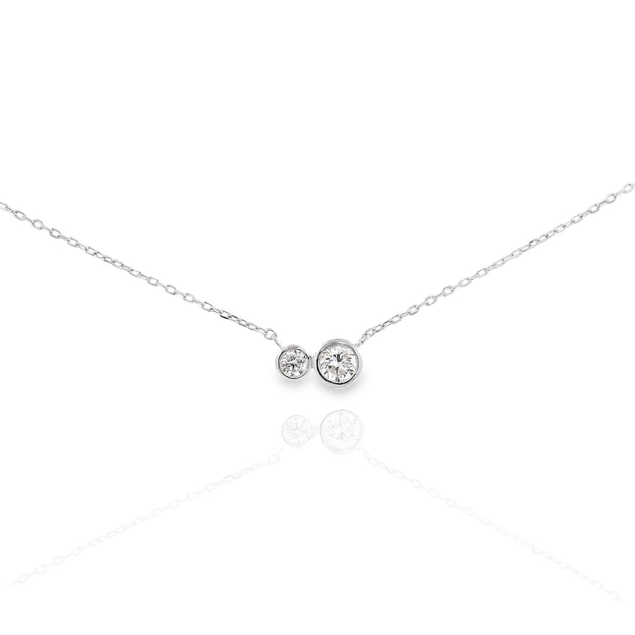 Double Bezel Diamond Necklace